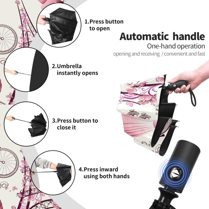 small automatic windproof compact folding umbrella