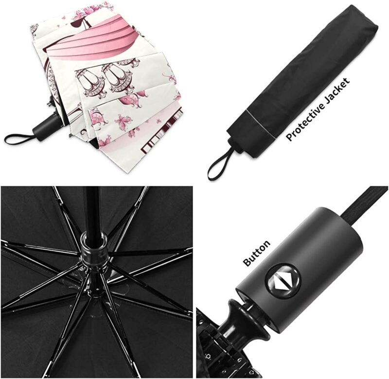 small automatic windproof compact folding umbrella