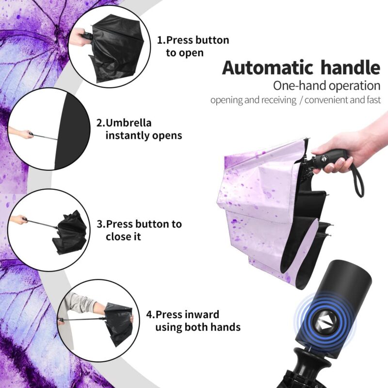 small automatic windproof compact folding umbrella