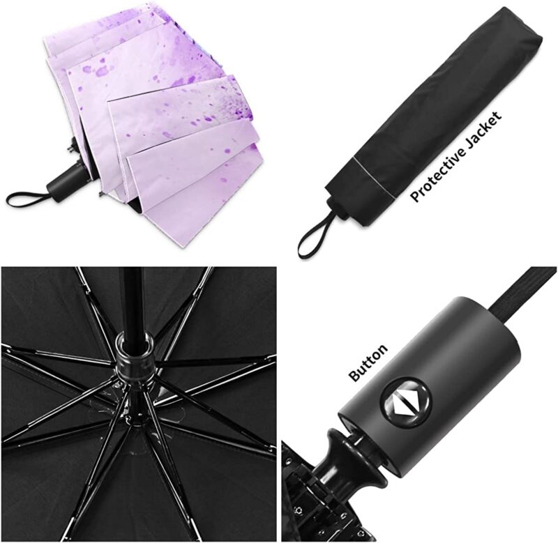 small automatic windproof compact folding umbrella