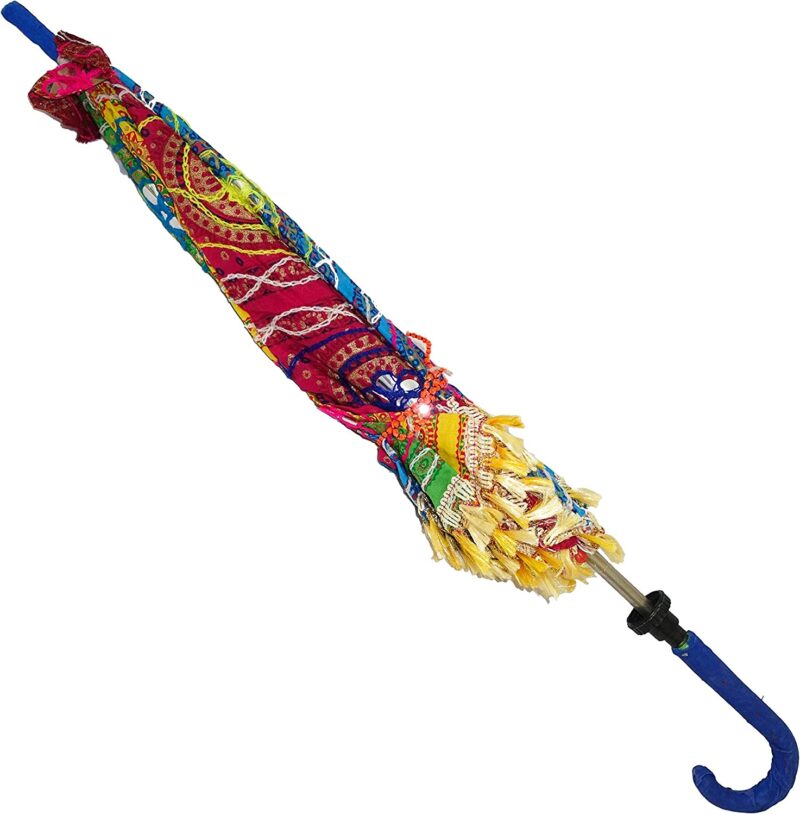 pink forest green parasol