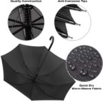 pack of 12 parties events stick umbrellas large canopy windproof automatic j hook handle i