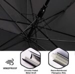 pack of 12 parties events stick umbrellas large canopy windproof automatic j hook handle i