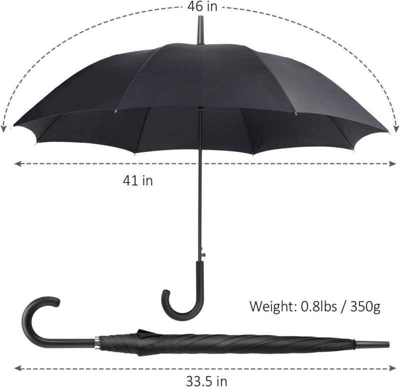 pack of 12 parties events stick umbrellas large canopy windproof automatic j hook handle i