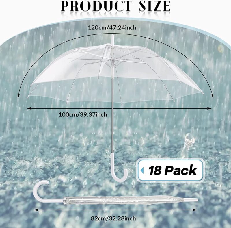 pack of 18 automatic clear wedding umbrella