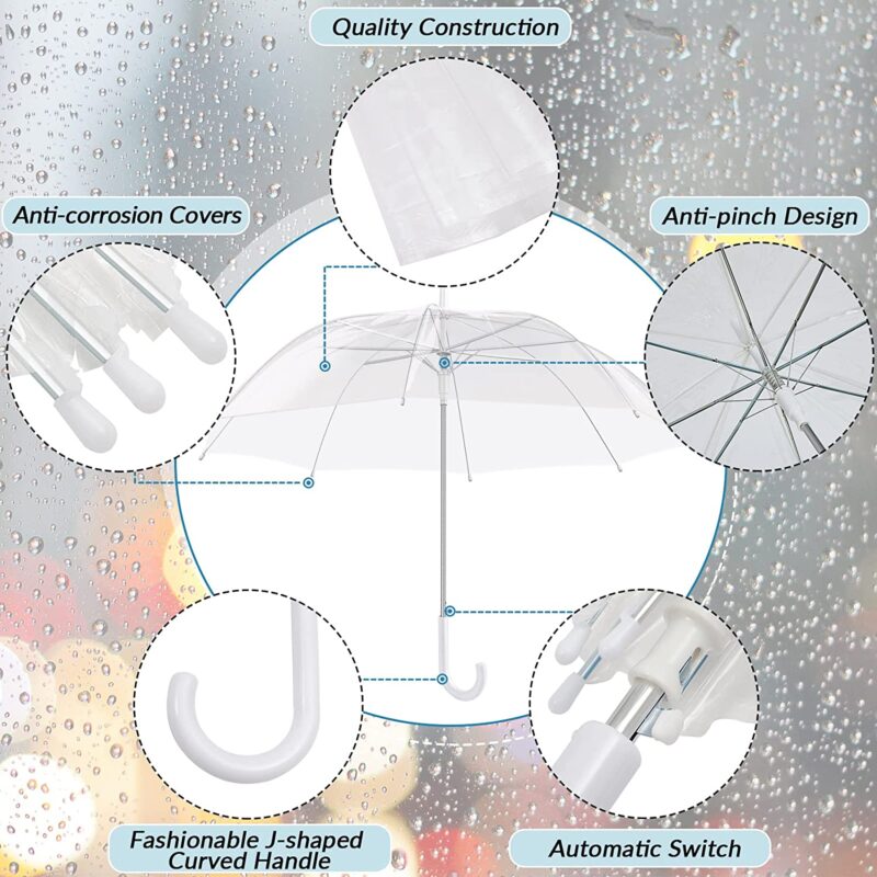 pack of 18 automatic clear wedding umbrella
