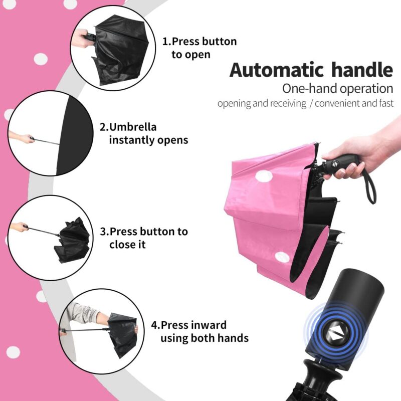 small automatic windproof compact folding umbrella