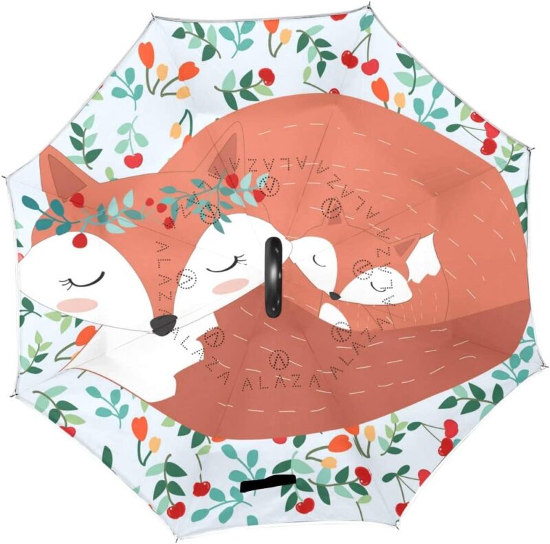 logo windproof reverse umbrella