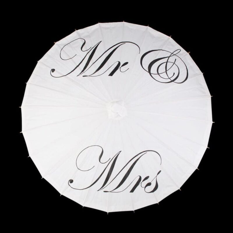mr mrs logo parasol