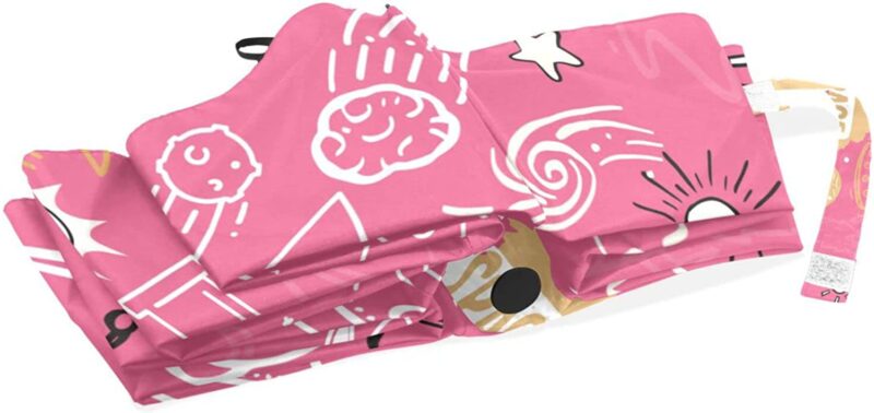 acpiggto folding umbrella space science universe rocket planet pink travel sun rain compact umbrella parasol outdoor aut