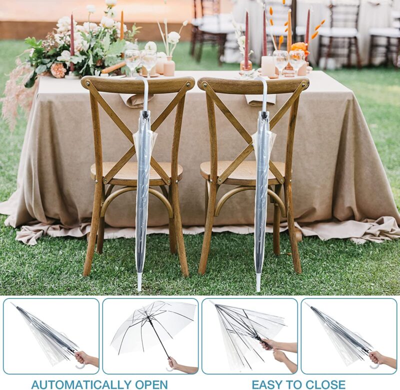 pack of 10 automatic windproof clear wedding umbrella