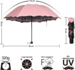 sakura umbrella windproof anti rain / sun cherry blossom folding umbrella
