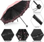 sakura umbrella windproof anti rain / sun cherry blossom folding umbrella