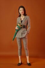 heart shaped 2 diamond question mark double layer umbrella with curved handle