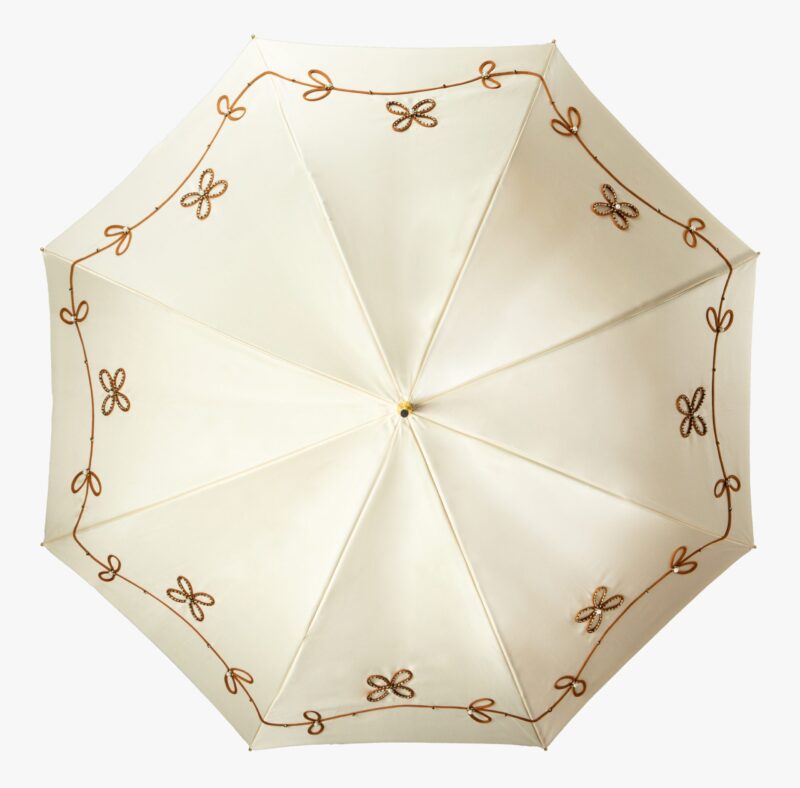 pauline double cut feather three diamonds long handle umbrella