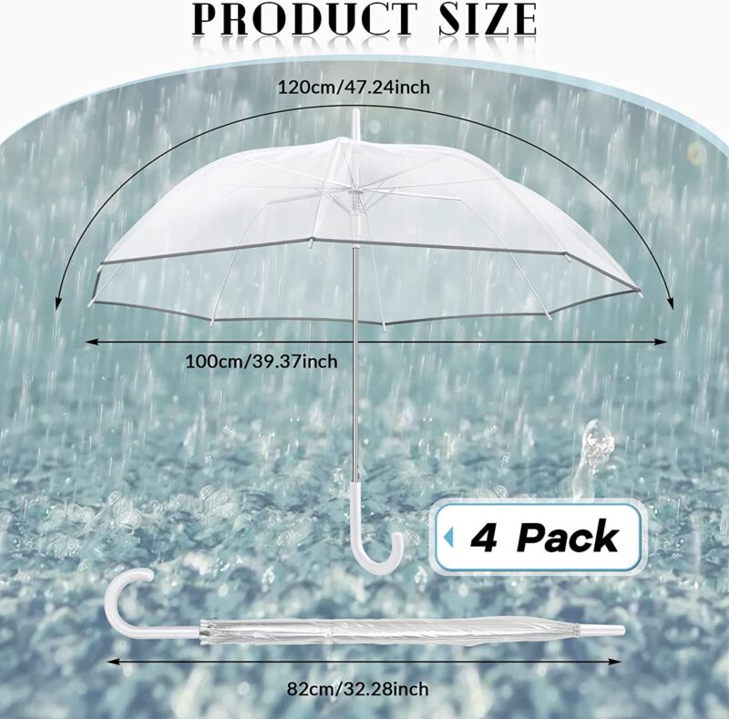 pack of 4 clear wedding umbrella