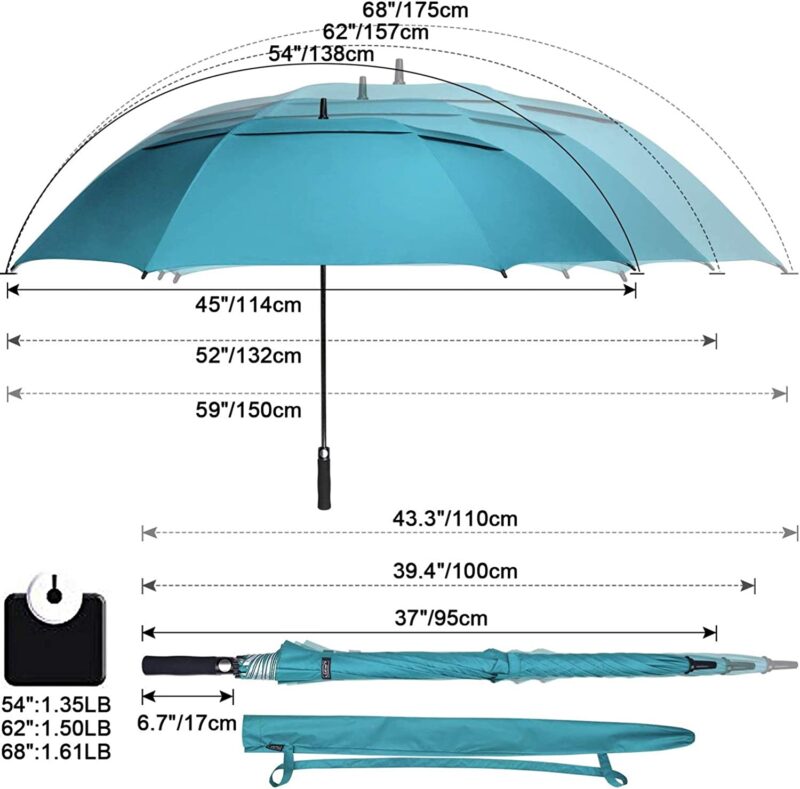 68 inch windproof oversized golf umbrella