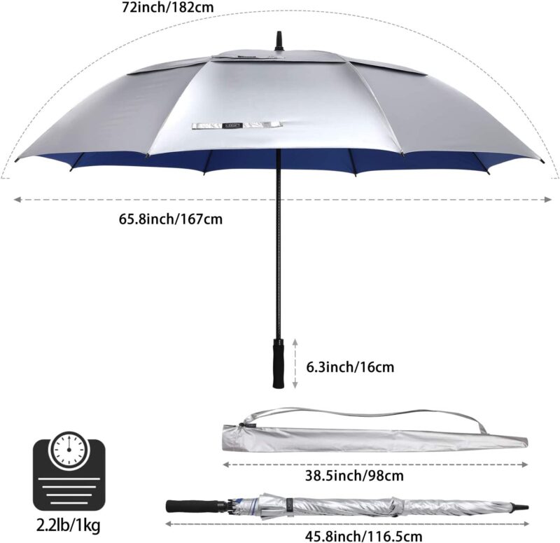 72 inch automatic uv protection oversized golf umbrella