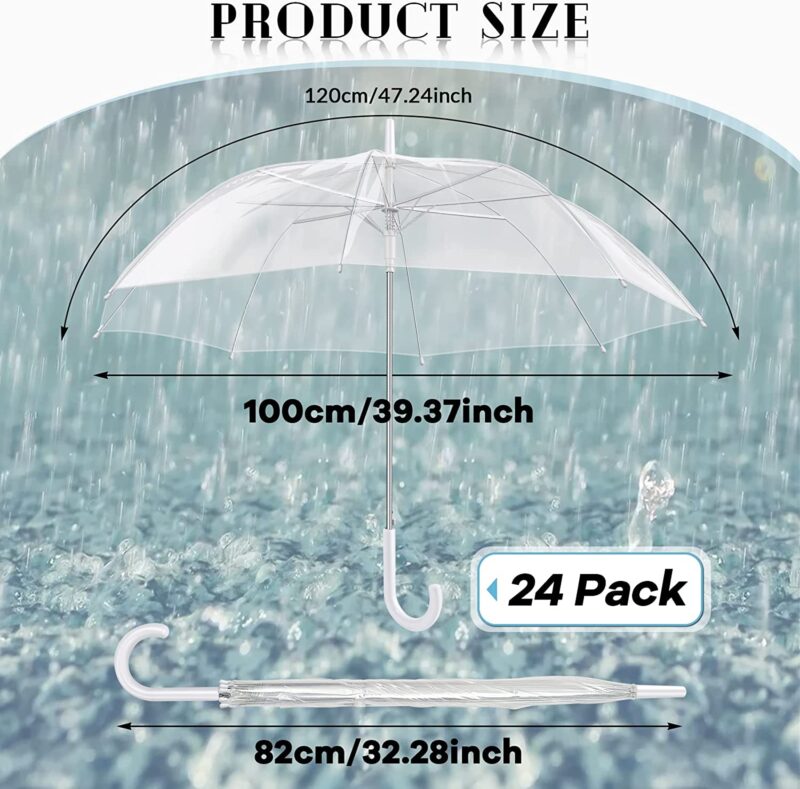 pack of 24 clear wedding umbrella