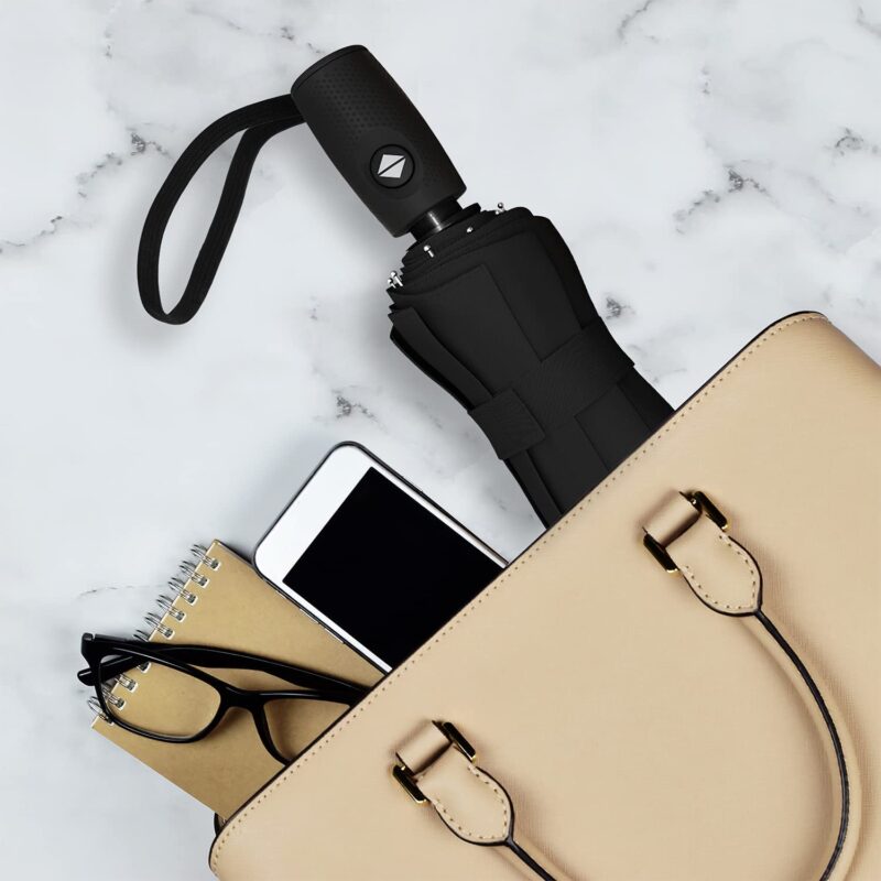 logo automatic windproof compact folding umbrella