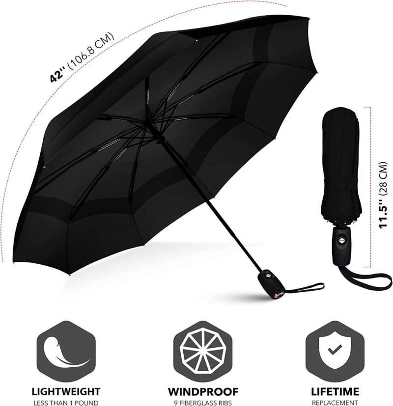 logo automatic windproof compact folding umbrella