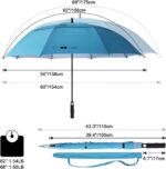 62 inch automatic double canopy oversized golf umbrella