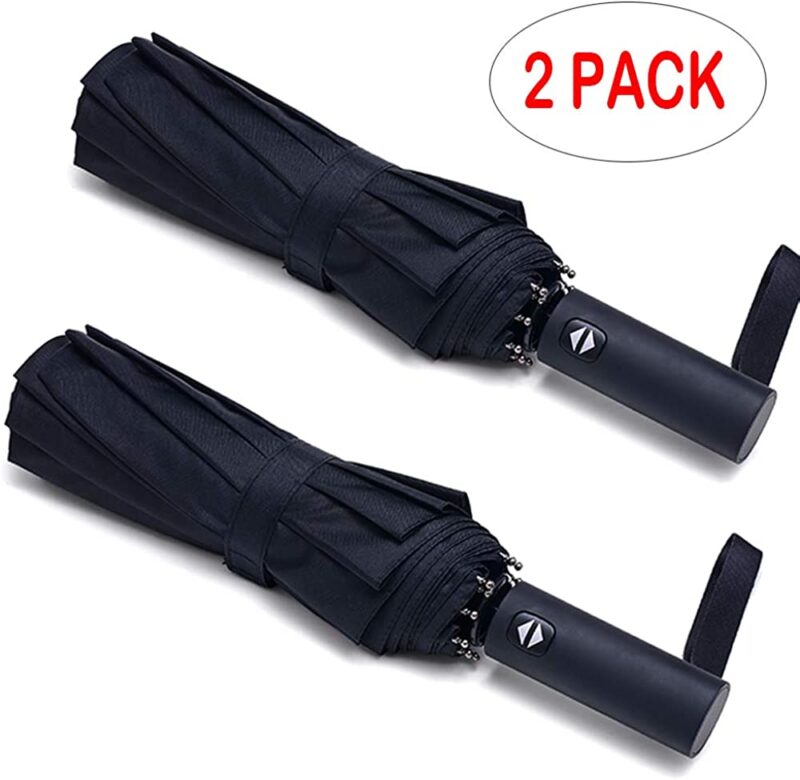 pack of 2 packs automatic windproof compact folding umbrella