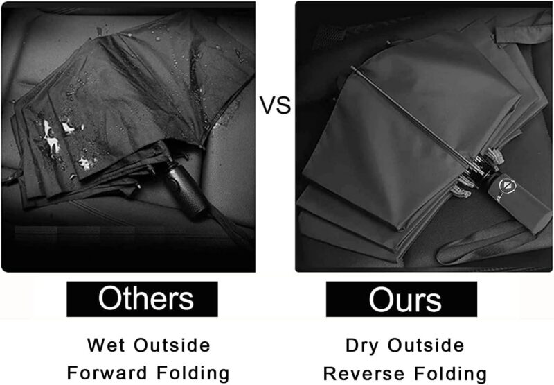 logo windproof compact reverse folding umbrella