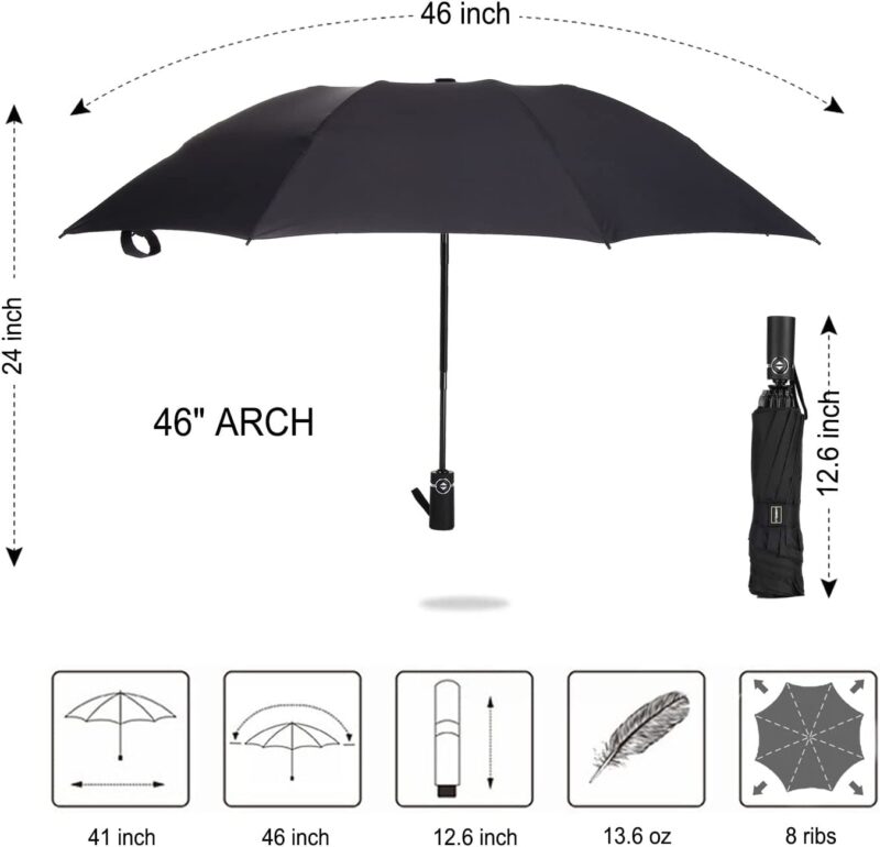 logo windproof compact reverse folding umbrella