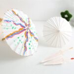 white color paper rainbow parasol