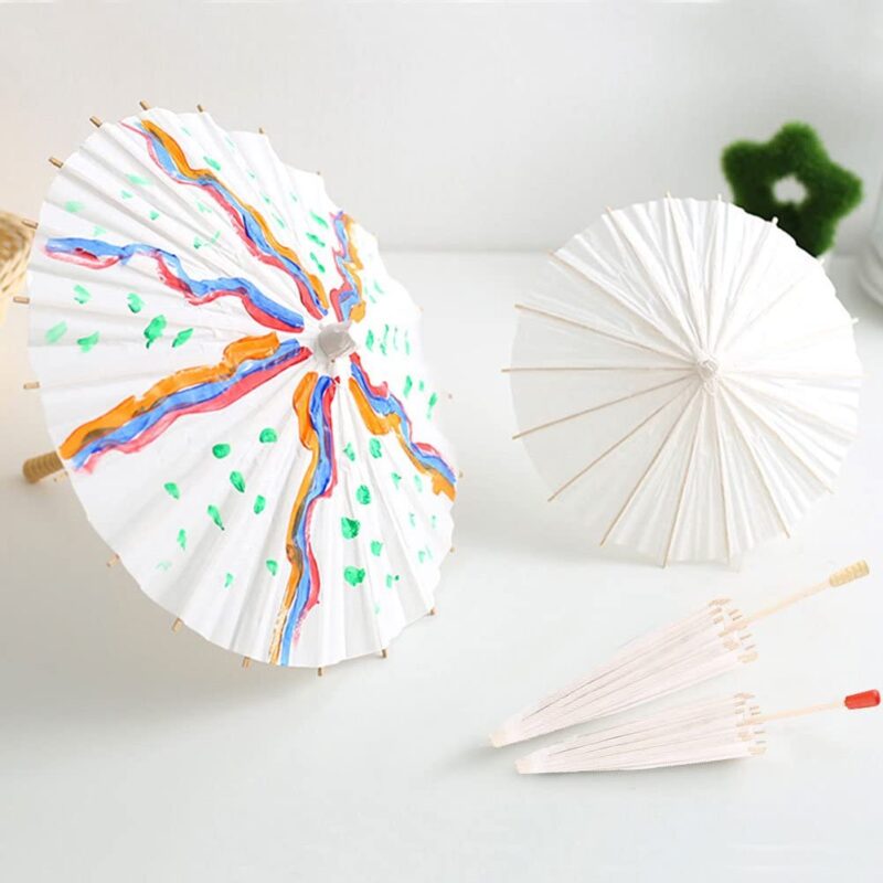 white color paper rainbow parasol