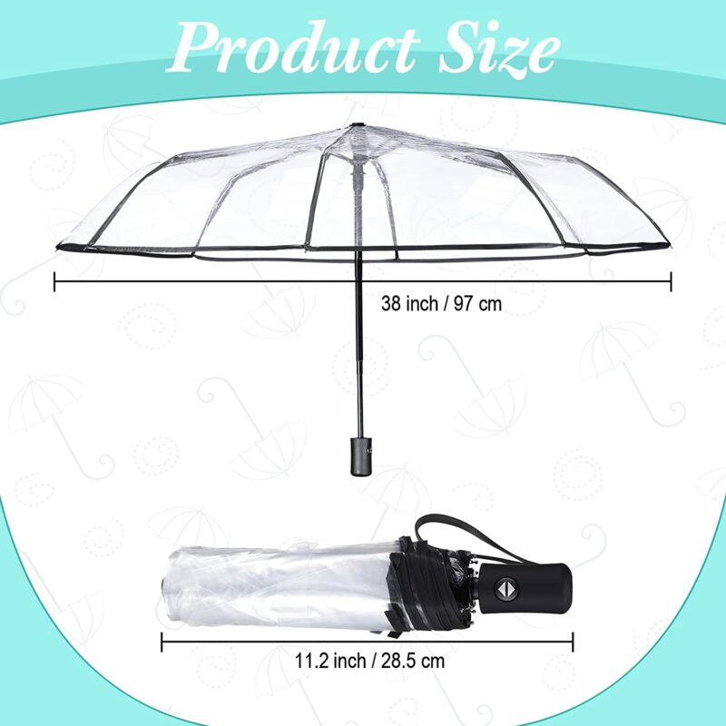 logo automatic clear folding umbrella