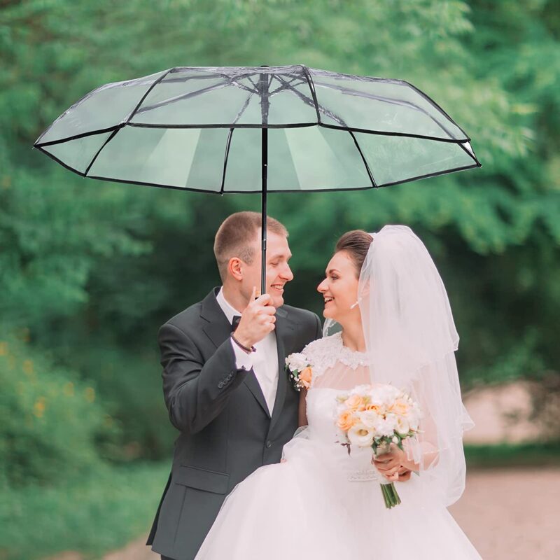 logo automatic clear folding umbrella