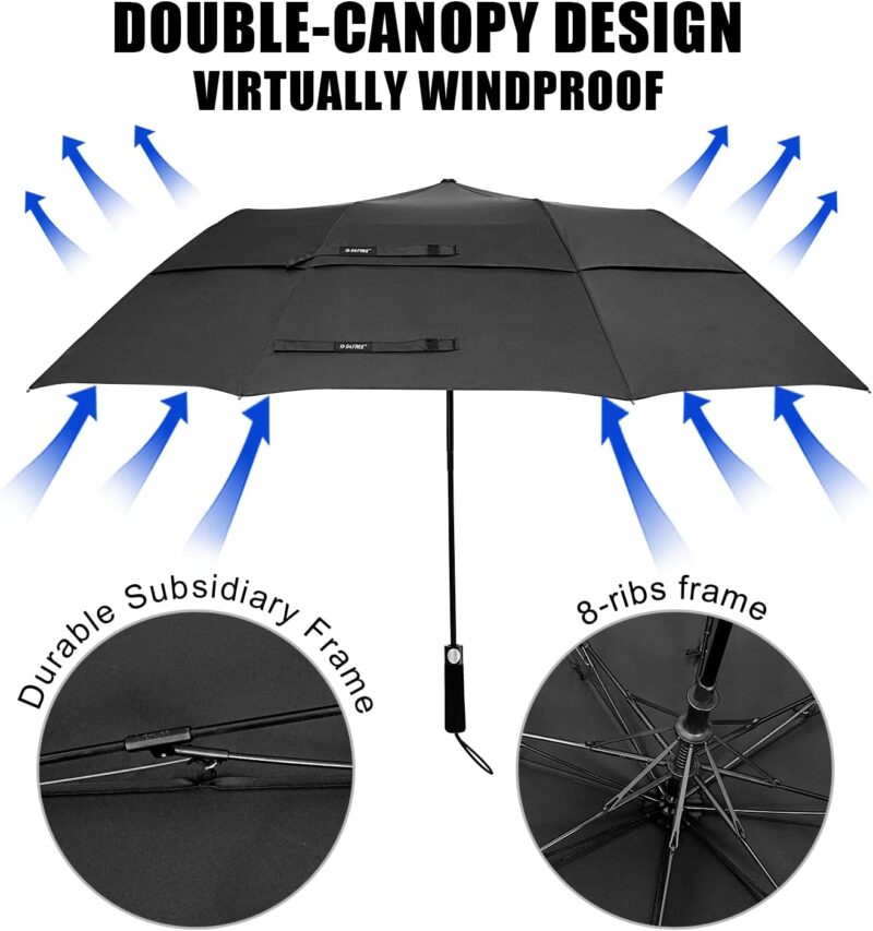 62 inch double canopy portable oversized golf umbrella
