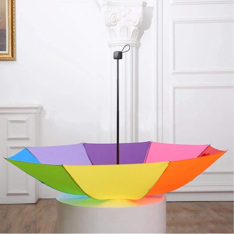 logo compact portable rainbow parasol