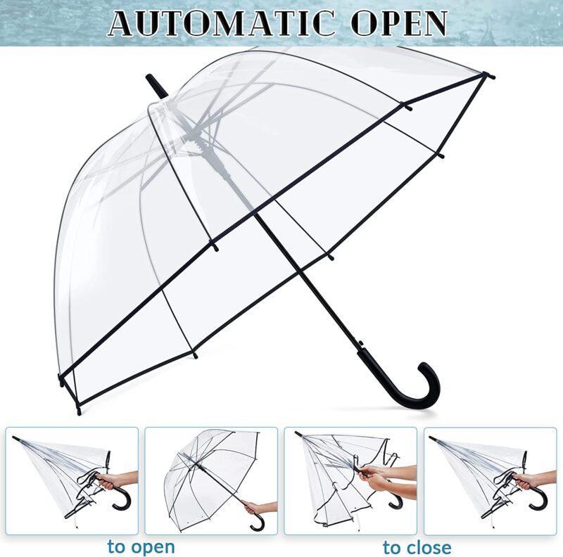 pack of 4 automatic windproof clear bubble umbrella