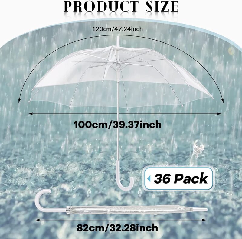 pack of 36 oversized clear wedding umbrella