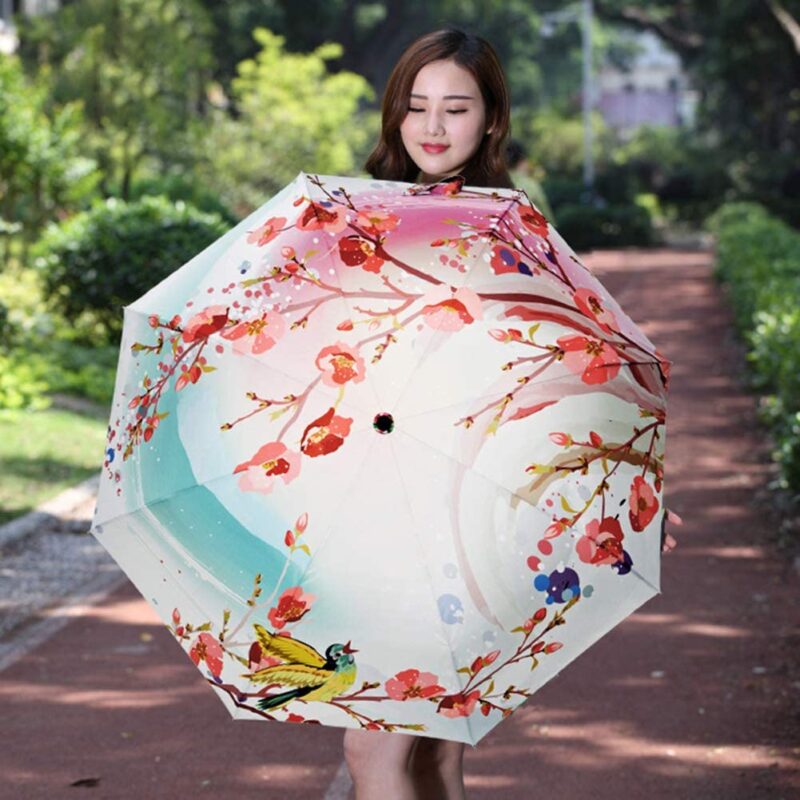 logo windproof uv protection compact parasol