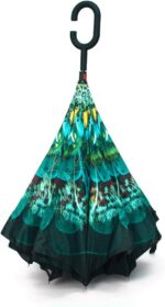 logo double canopy reverse folding umbrella