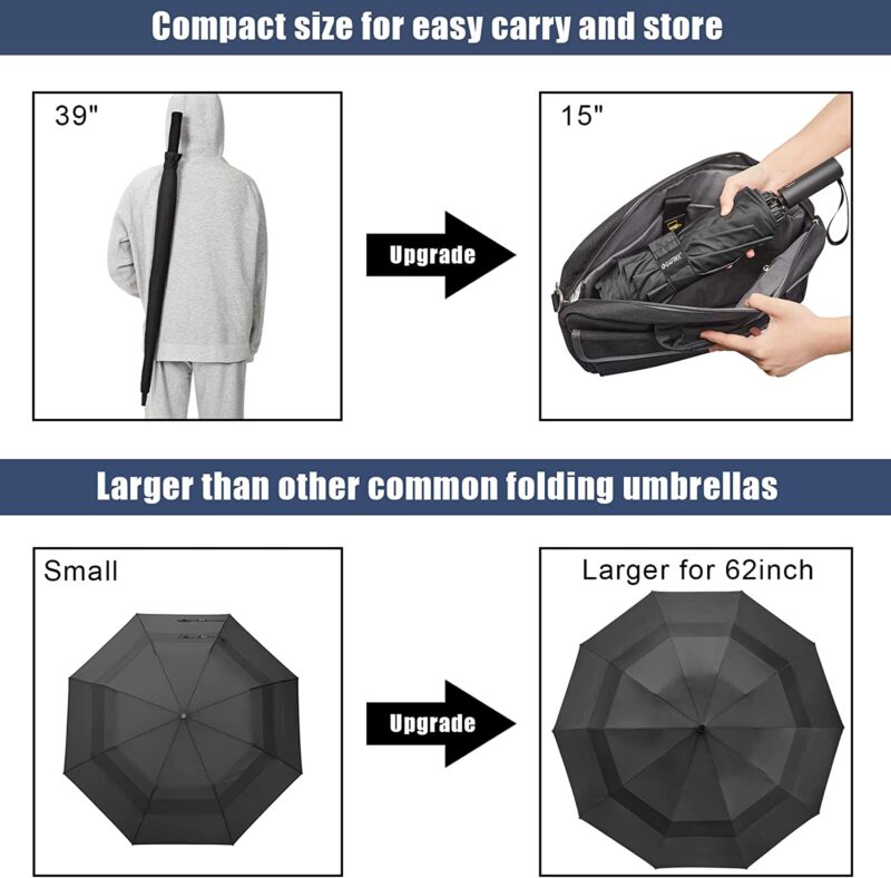 62 inch compact oversized golf umbrella