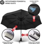 logo automatic windproof compact folding umbrella