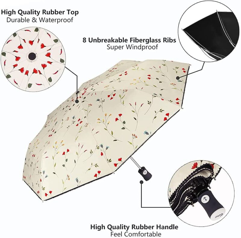 logo auto open close windproof compact folding umbrella