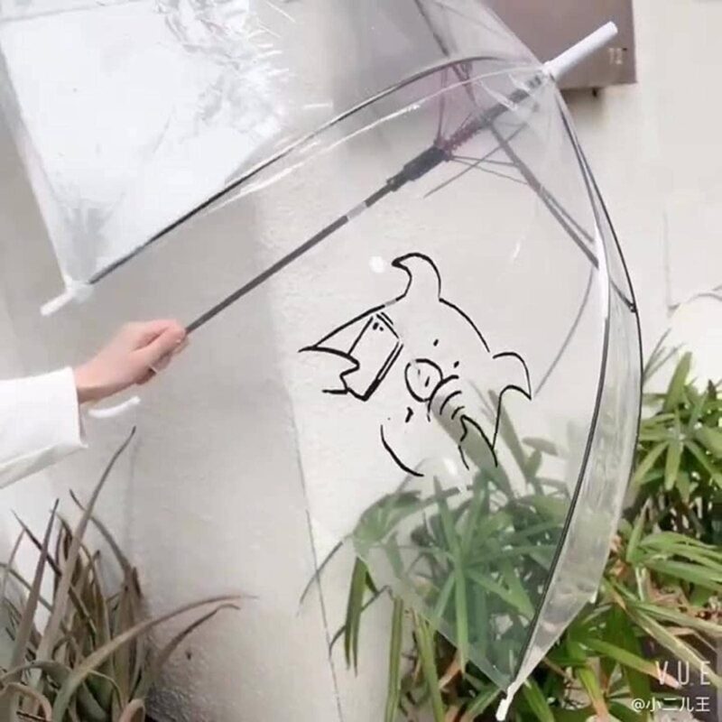 nc snoopy fresh transparent umbrella men s and women s internet celebrity long handle auto