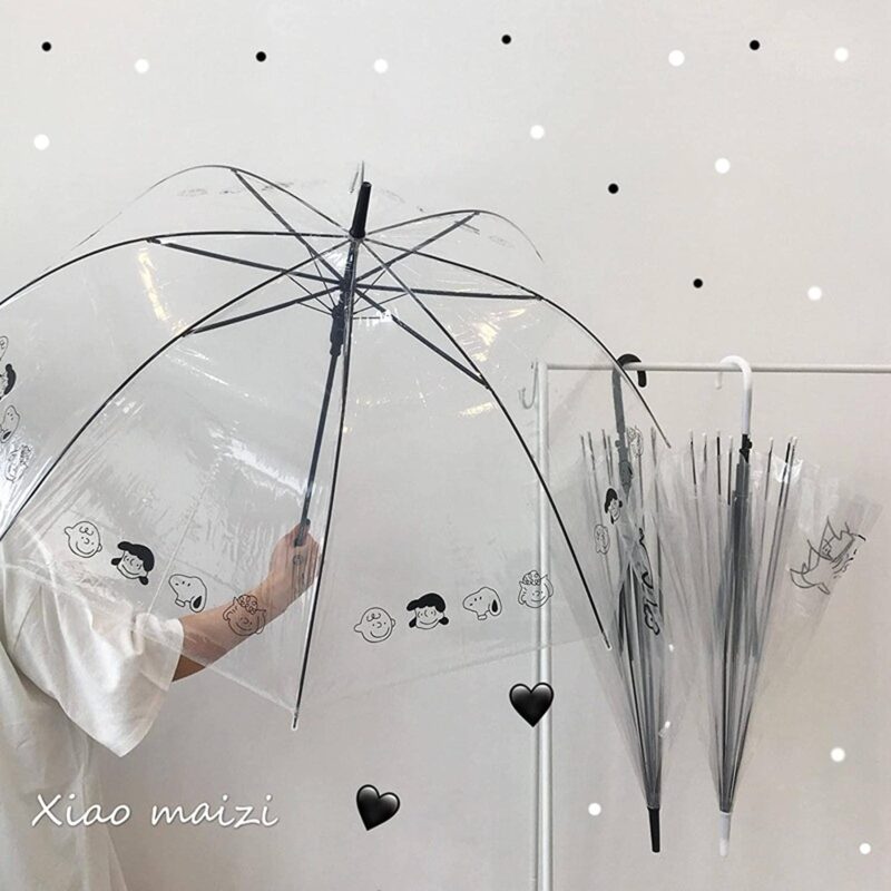 nc snoopy fresh transparent umbrella men s and women s internet celebrity long handle auto