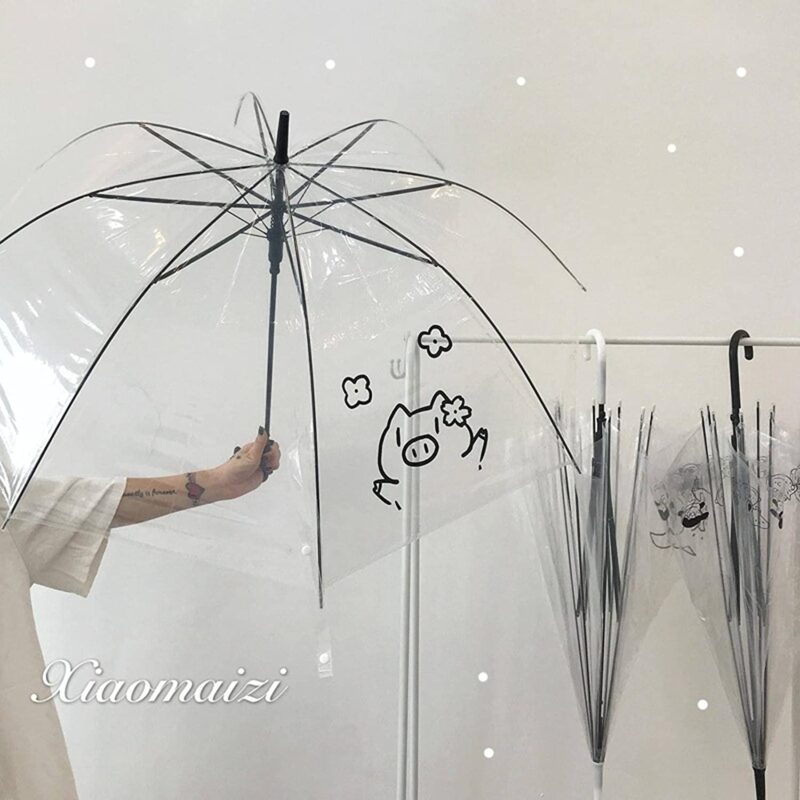 nc snoopy fresh transparent umbrella men s and women s internet celebrity long handle auto