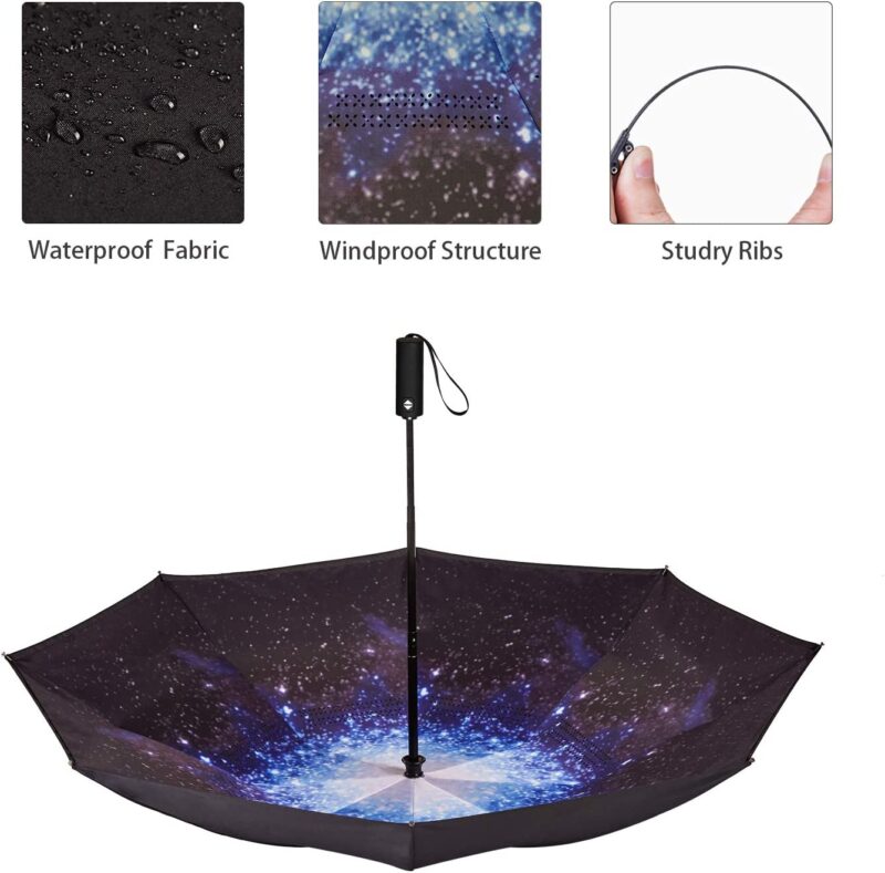 automatic double canopy reverse folding umbrella