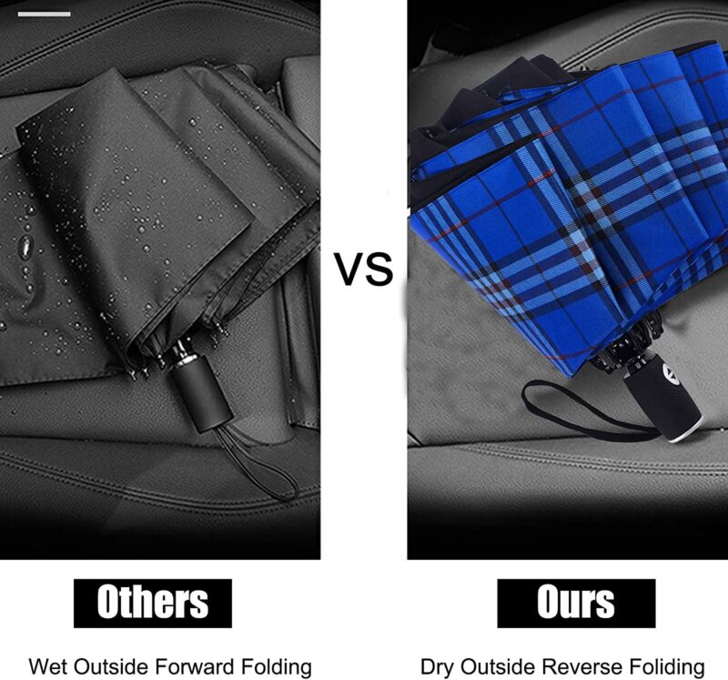 logo automatic windproof compact reverse folding umbrella