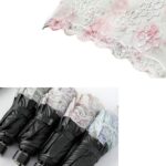 lace folding travel parasol lightweight folding anti uv vintage embroidered sun protection green
