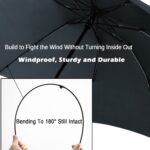 windproof compact reverse folding umbrella