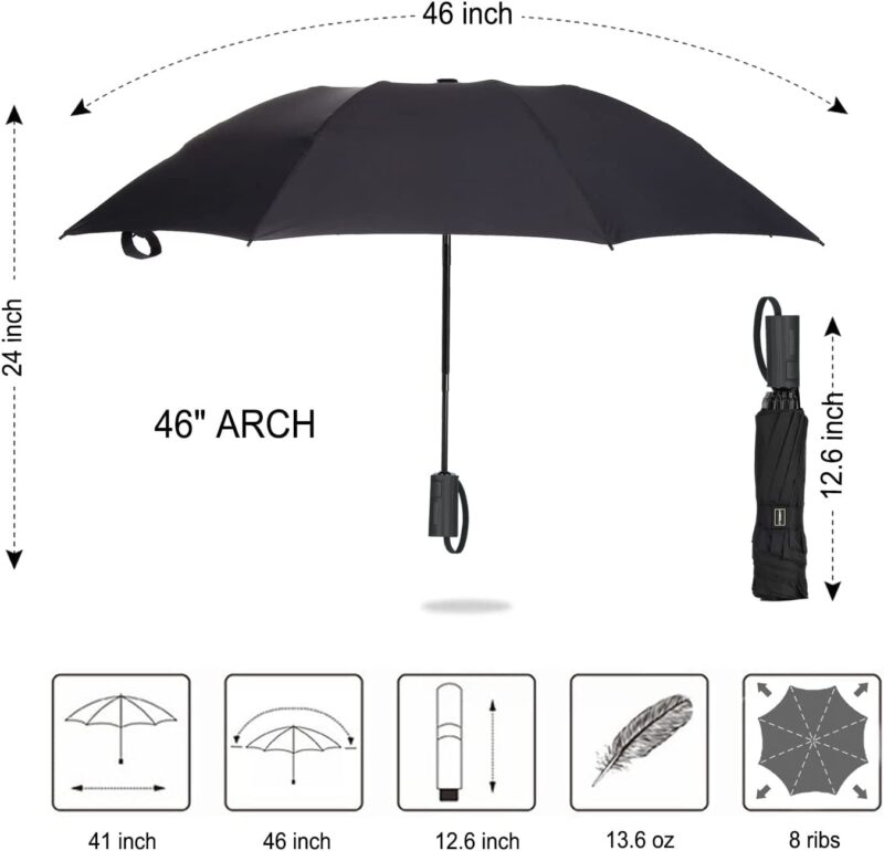 windproof compact reverse folding umbrella